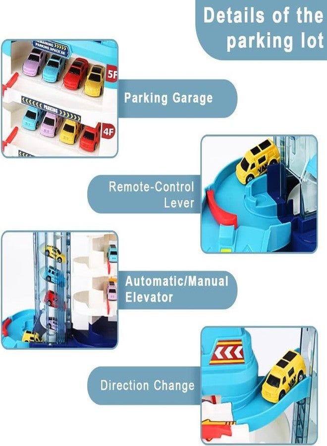 KONIGIN Play Game City Passenger Track and Parking Car Garage Toy Set Vehicle Set Toy for Children Boys Girls (Multicolor) - Image 4